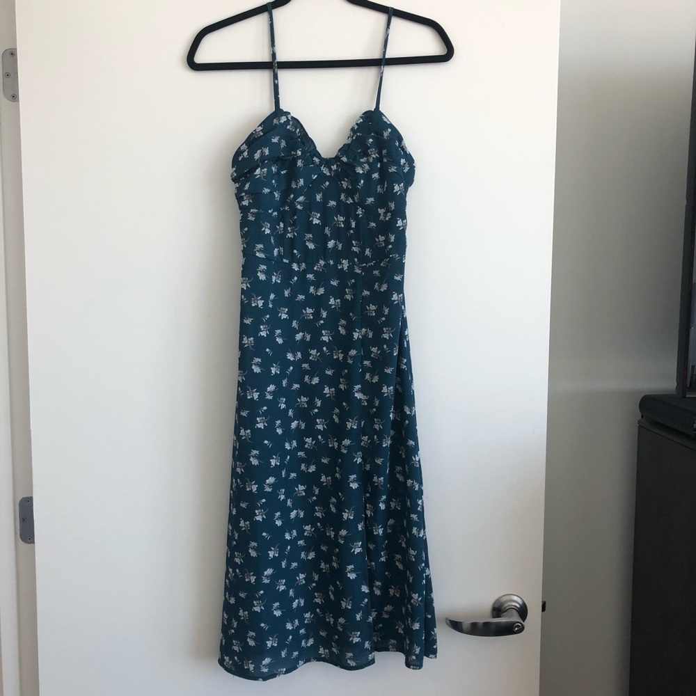Floral printed sundress with leg slit